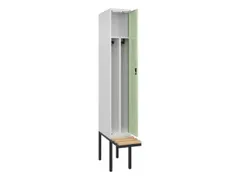 locker met bank,voor scheiding van kleding,HxBxD 2120x300x815mm,1vak