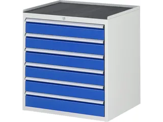 ladekast 825x770x650mm 6laden cilinderslot RAL7035 RAL5010 metaal - 1