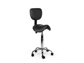 Zadelkruk Office rugleuning medium harde wielen zwart - 1