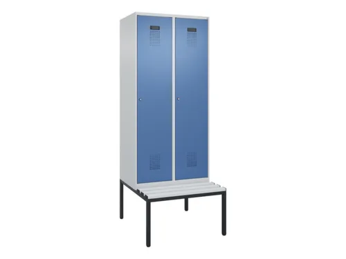 locker met bank,HxBxD 2120x800x815mm,2vak,vak B 400mm,cilinderslot