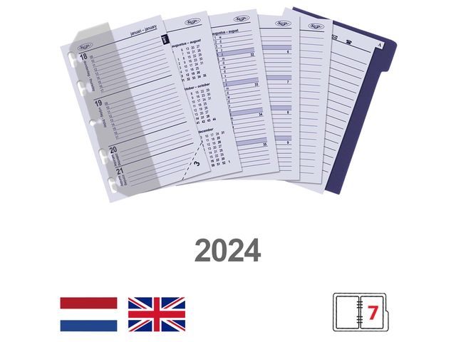 Recharge agenda 2024 Kalpa Pocket boîte année 7jours/2pages 1 Stuk