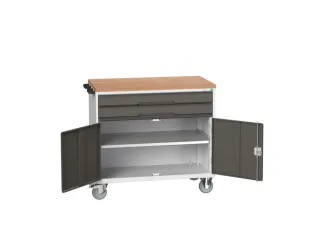 gereedschapswagen 980x1050x600mm multiplexblad 2 laden+Kast RAL7016 - 1