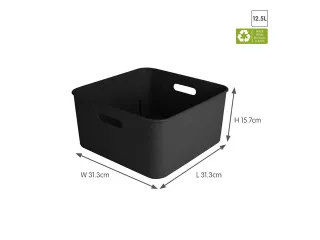 Sigma Home cube box 12,5L zwart - 31,3x31,3x15,7cm - 2