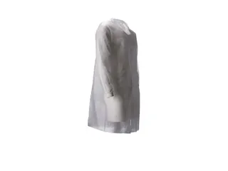 Bezoekersjas CMT M non-woven drukknopen 105cm lang PP wit 100 stuks - 4
