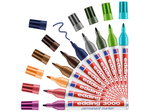 Viltstift edding 3000 rond 1.5-3mm staalblauw