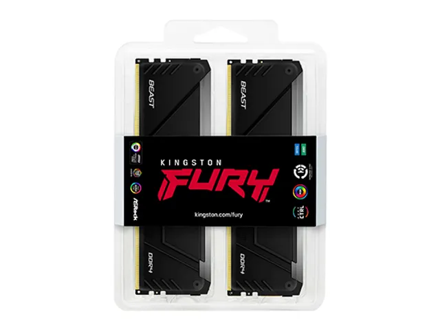 64GB 3200MT/s DDR4 CL16 DIMM (Sets van 4) FURY Beast RGB