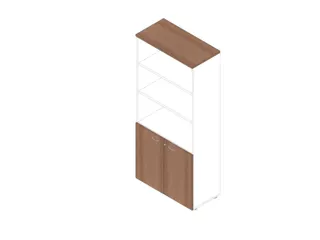 kantoorkast,HxBxD 2000x900x450mm,3xhouten vloer,5ordnerhoogte,romp wit - 1