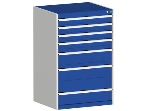 ladekast HxBxD 1200x800x650mm 7laden romp RAL7035 front RAL5010