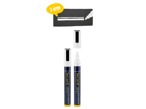 Krijtstift Securit SMA-510 schuin 2-6mm wit blister à 2 stuks