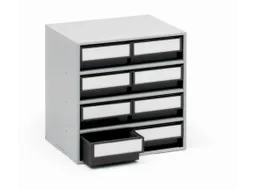 ESD-magazijnkast,HxBxD 395x400x300mm,8lade(n),laden zwart