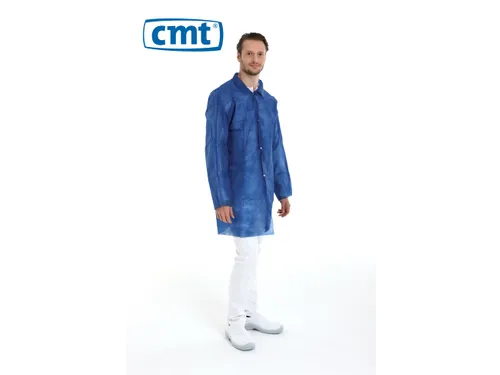 pp nonwoven bezoekersjas blauw maat XXL 40gr klittenband 100 stuks