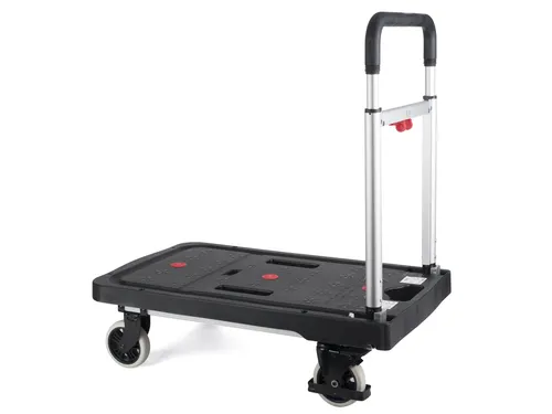 Transportkar Pavo platform trolley inklapbaar 137kg zwart