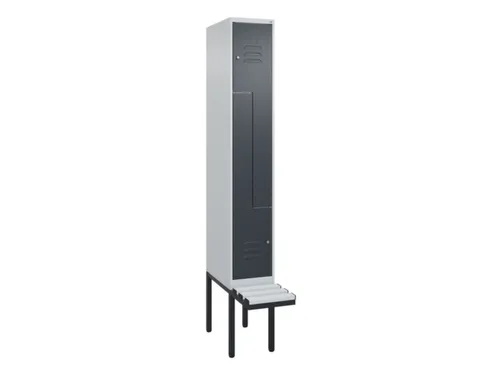 Z-garderobekast,HxBxD 2120x300x815mm,2vak,vak B 300mm,cil.-slot