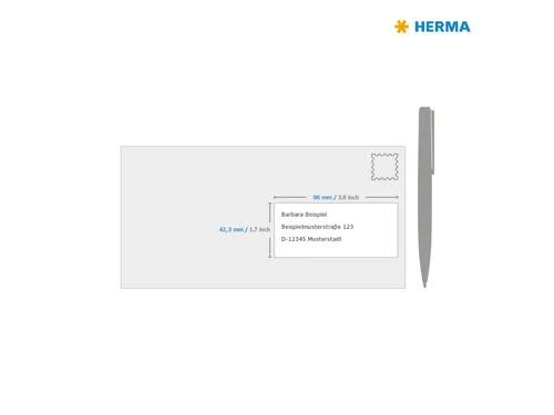 HERMA 4348 Verwijderbare etiketten A4 96x42,3mm Wit 300 stuks