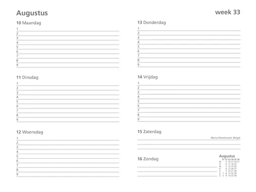 Schoolagenda 2026-2027 Ryam Studie 7dagen/2pagina's zwart