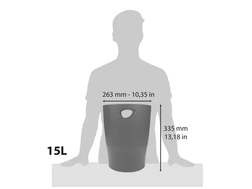 ECOBIN Papiermand 15L muisgrijs
