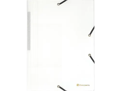 Elastomap 3 kleppen polypropyleen 5/10de Ondoorschijnend A4 Wit