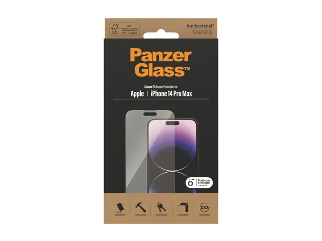 PanzerGlass Screen Protector iPhone 14 Pro Max | Classic Fit, Apple