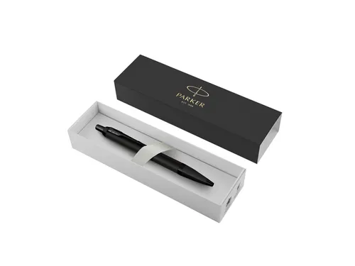 Balpen Parker IM Monochrome Matte Black PVD Medium Blauwe inkt