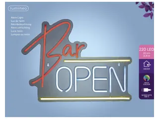 Ledbord Lumineo indoor USB neon Bar Open - 2