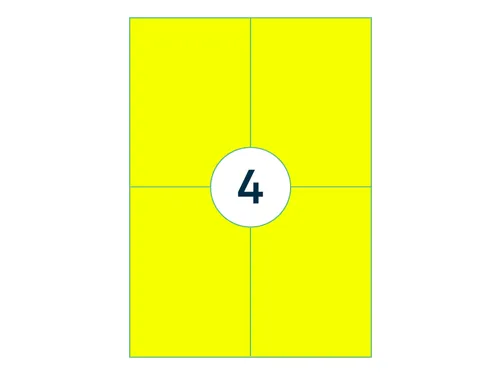 Etiket 105x148mm Fluor Geel 100 Vel