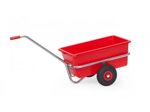 Handtrekwagen 6101L vuurverzinkt, kunststof bak 632x332mm Luchtbanden