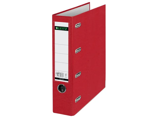Ordner Leitz 1012 A4 80mm Pp Bank 2 mechanieken Rood
