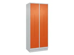 Z-garderobekast,HxBxD 1950x800x500mm,vak B 200/400mm,cil.-slot,sokkel
