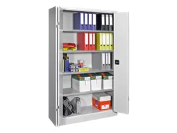 Vouwdeurkast 1950x1200x400mm 4legborden Verzinkt Ral7035 Front Ral7035