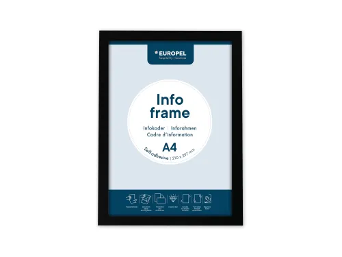 Infokader Europel zelfklevend A4 zwart