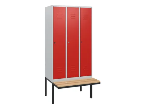 locker met bank,HxBxD 1950x900x815mm,3vak,vak B 300mm,cil.-slot