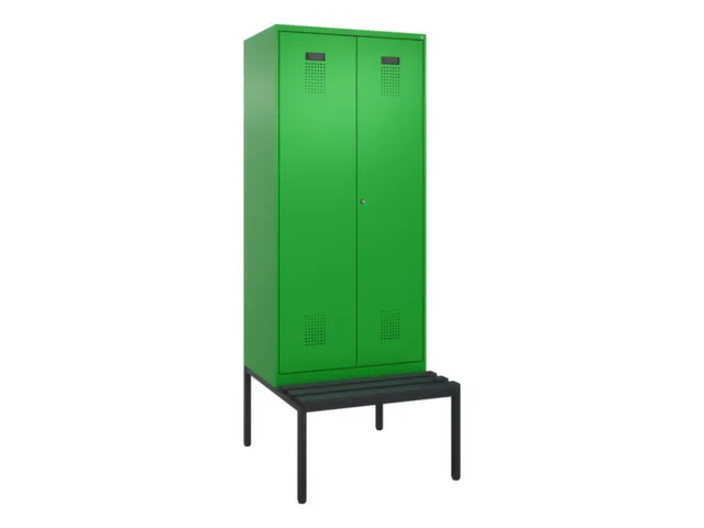 armoire vestiaire avec banc noir et blanc,HxlxP 2120x800x815mm