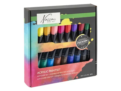Acrylverf Nassau fine art doos à 18 tubes à 36ml