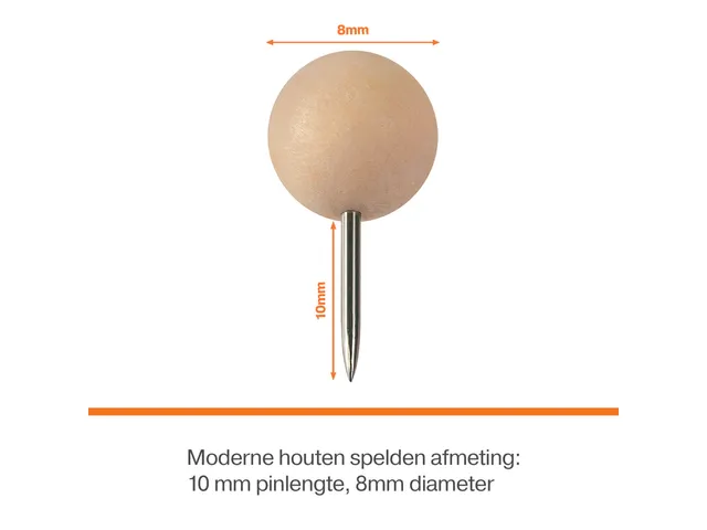Punaises Nobo hout voor memobord 40 stuks