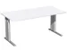 Bureau C-Poot HxBxD 680-800x1600x800mm Decor wit Zilverkleurig