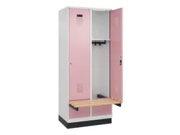 locker met bank,HxBxD 1950x800x815mm,2vak,vak B 400mm,cilinderslot
