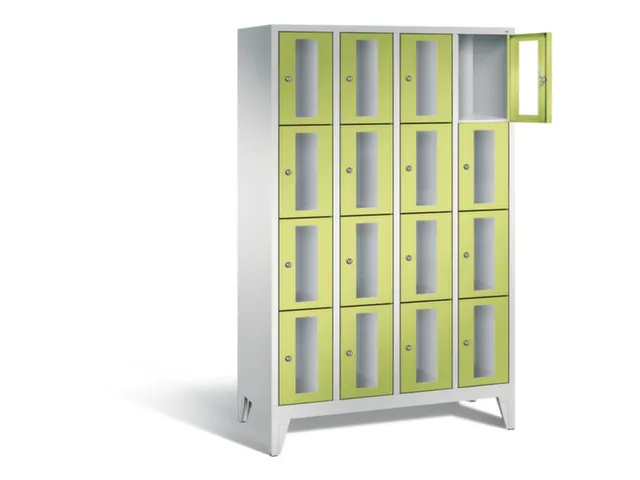 Lockerkast 1850x1190x500mm 4x4 vakken Cilinderslot Poten, RDS1108060