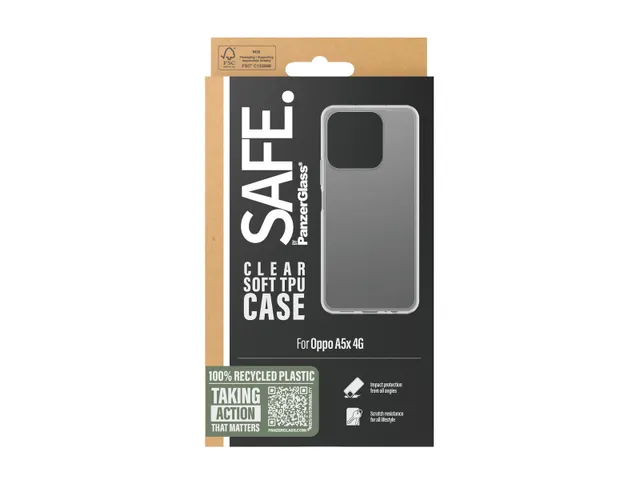 PanzerGlass SAFE. by TPU Case Transparent OPPO A5x 4G, Housse, Oppo
