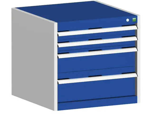 ladekast 600x650x650mm 4laden romp RAL7035 front RAL5010