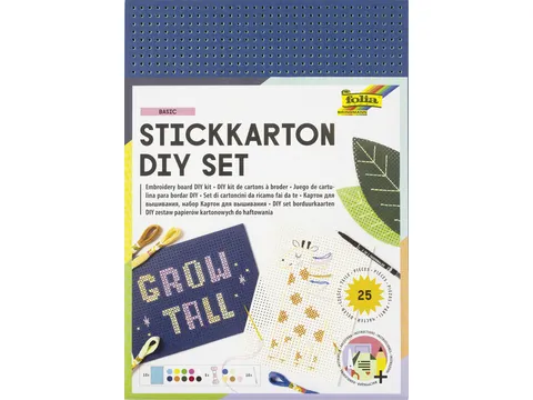 Borduurset Folia 10 borduurkaarten -garen en -naalden 25-delig