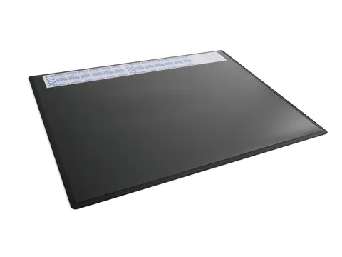 Schrijfonderlegger Zwart 650x500 mm met transparant afdekvel PP