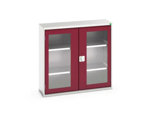vitrinekast 1000x1050x350mm 2xStalen bodem romp RAL7035 front RAL3004