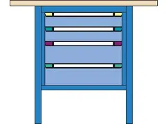 werkbank,HxBxD 845x1000x700mm,multiplexblad,RAL7035,front RAL7035