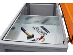 inzetbak,v. opbergbox 750l,HxBxD 170x670x740mm,metaal