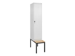 locker met bank,HxBxD 2120x400x815mm,1vak,vak B 400mm,draaigrendel