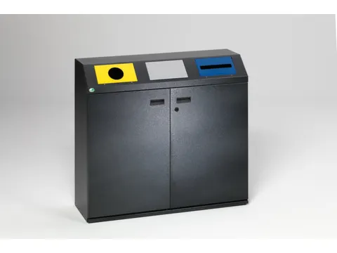 Afvalverzamelstation Zilver 3x80 Liter Ral1023/Zilverkleurig/ral5010