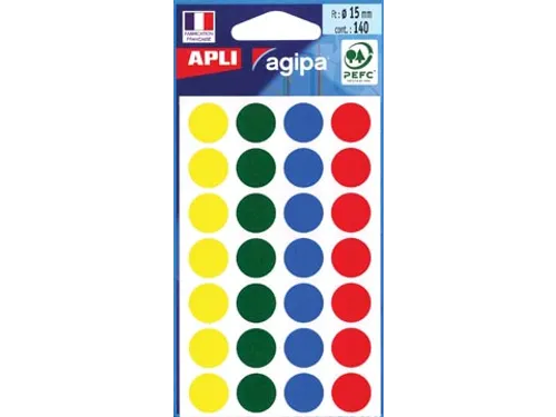 Etiket Assorti Rond Ø15mm 140ST