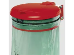 Afvalverzamelaar 120 Liter Wand Plaatstaal Kunststof Deksel Rood