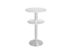 statafel,HxØ 1100x600mm,rond,schotelvoet aluminium-zilver