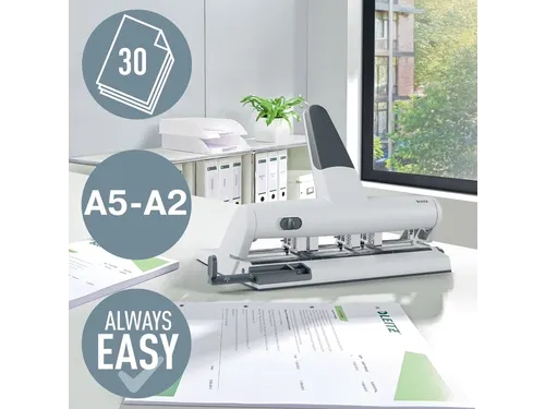 Leitz 5114 AKTO variabele multi perforator 4-gaats 30vel zilver